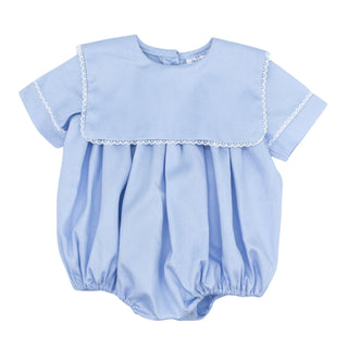 Arthur Square-collar Bubble with Lace - Blue