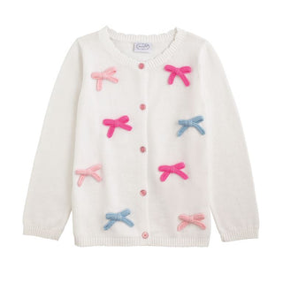 Girls Cardigan - Rainbow Bows
