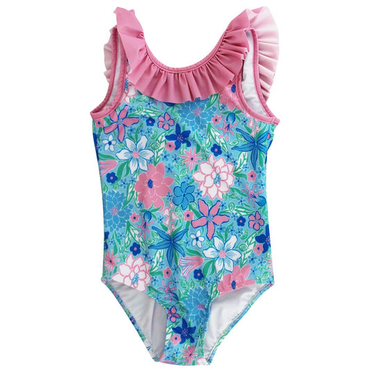 Girls Spandex Swimsuit - Floral