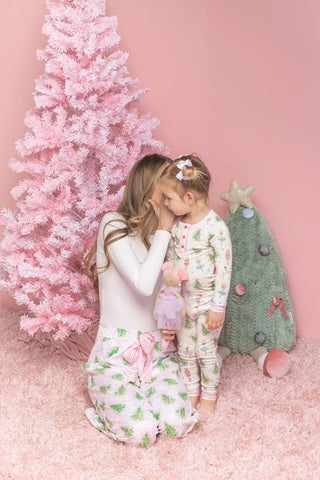 Christmas Tree Bow Pajama Set