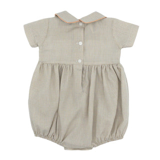 Noah Collared Bubble with Hand-smocking - Autumn Tails