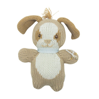 Hand-crocheted Knit Rattle - Boy Dog