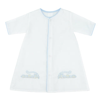 Boys Long-sleeve Daygown with Train Embroidery