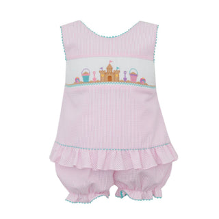 Girls Smocked Bloomer Set - Sand Castle