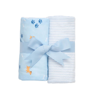 Double Fabric Burp Set - Puppy