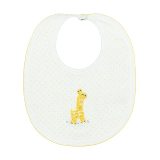 Pindot Bib with Crochet - Giraffe