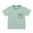Pocket with Sandcastle Embroidery on Sage Green Stripe