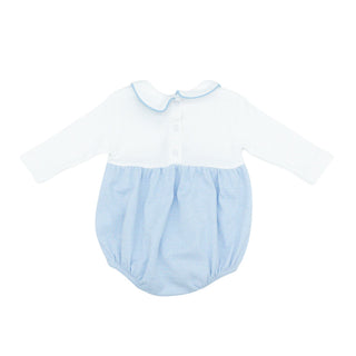 Boy Collared Bubble with Hand-embroidery - Valentines Train