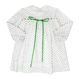1956 Ribbon Dress (Swiss Dot) - Mistletoe Green