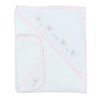 Girls Bath Towel Set with Hand-embroidery