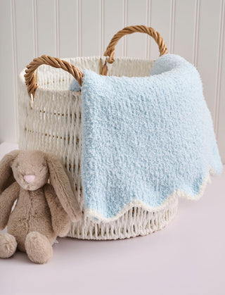 Scallop Chenille Blanket - Blue