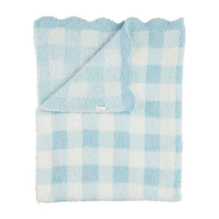 Chenille Blanket - Blue Gingham