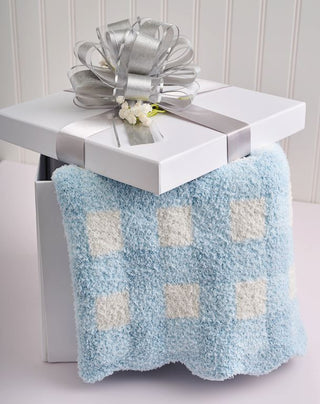 Chenille Blanket - Blue Gingham
