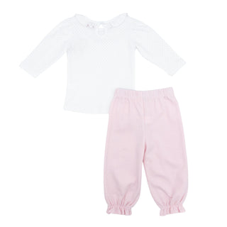 Girls Swing Top and Pant Set - Pink Dots