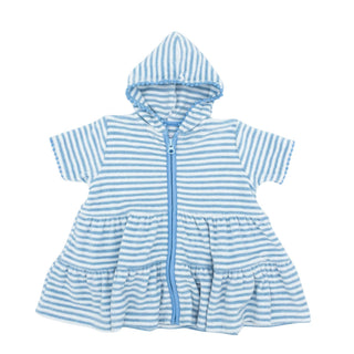 Terrycloth Coverup - Light Blue Stripe