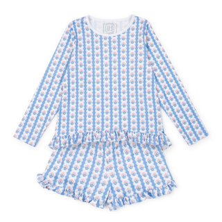 Girls Long-sleeve Rorie Lounge Short Set - Harvest Ribbon Floral