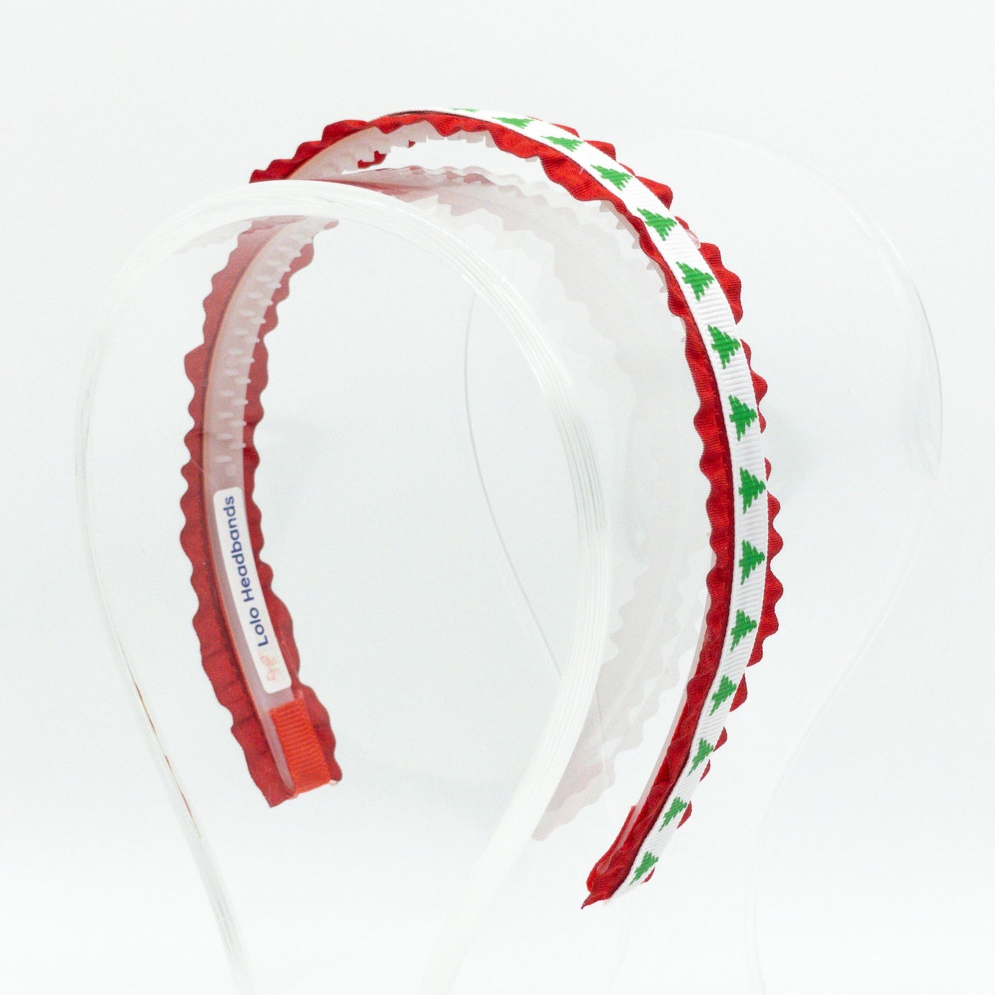 Christmas Tree Double Ruffle Ribbon Headband