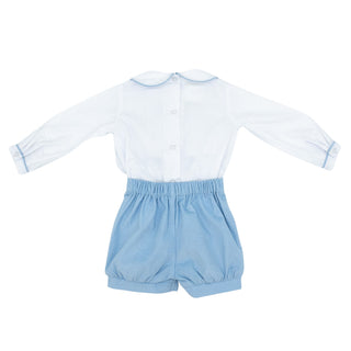 Adam Button-on with Hand-smocking (Corduroy) - Christmas Trees