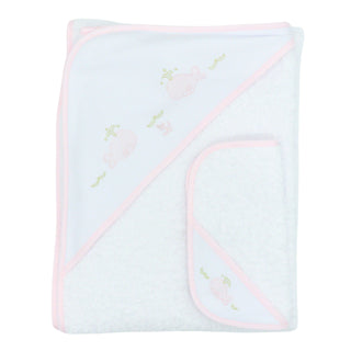 Girls Bath Towel Set with Hand-embroidery