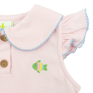 Sophie Short Set with Embroidered Fish