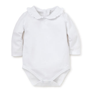 Long-sleeve Ruffle-collared Bodysuit (Pima)