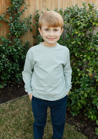 Boys Long-sleeve Logo T-shirt - Turkey on Sage