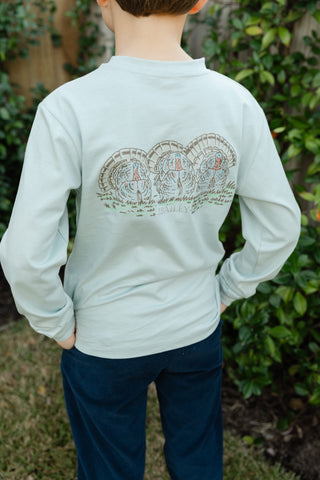 Boys Long-sleeve Logo T-shirt - Turkey on Sage