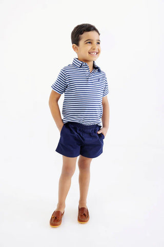 Prim & Proper Polo - Sumner County Stripe (Barbados Blue)