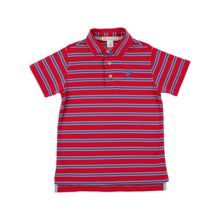 Prim & Proper Polo - Richmond Red and Wood Boat Blue Stripe