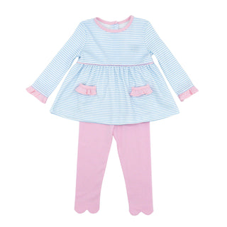 Meggie Legging Set - Blue Stripe