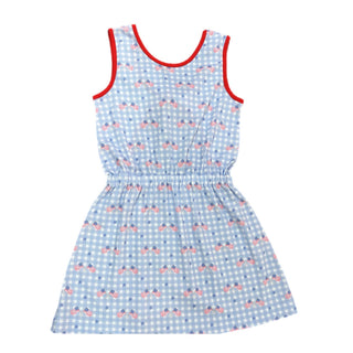 *PRE-ORDER* Kristin Pima Knit Knot Dress - Patriotic Gingham