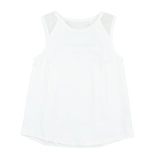Girls Activewear Mesh Tank - White