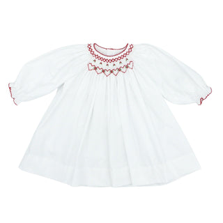 Bishop Dress with Hand-smocking - Geometric Hearts