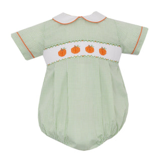 Boys Bubble with Smocking - Pumpkins