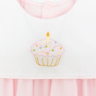 Girls Ellis Bubble with Cupcake Hand-embroidery