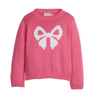 Intarsia Sweater - Hot Pink Bow
