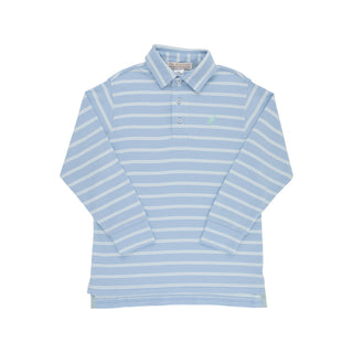 Long-sleeve Prim & Proper Polo - Sarasota Sky Stripe