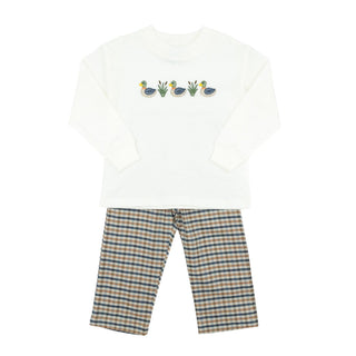 Boys Pant Set with Embroidery - Mallards