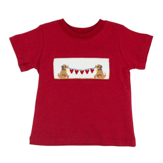 Abel Tshirt with Smocked Valentine Puppies