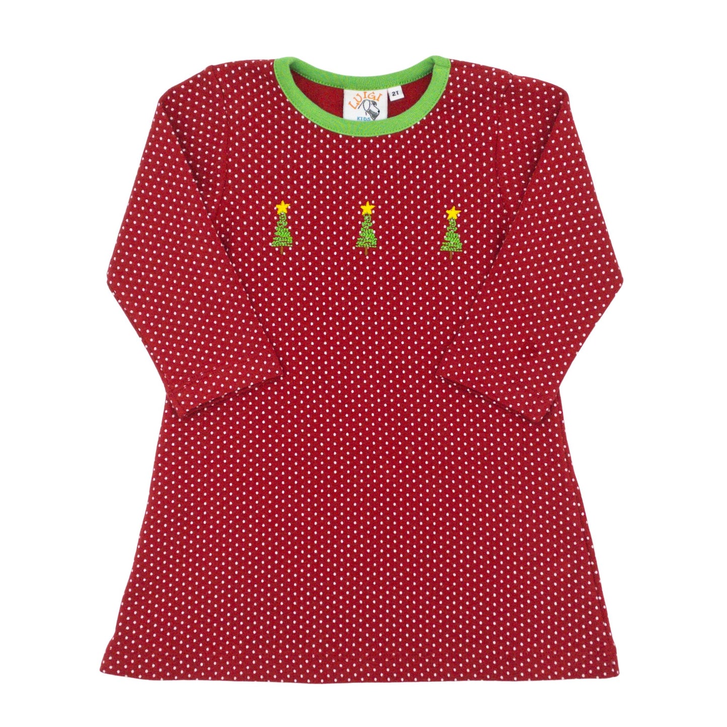 Christmas Trees Embroidered Dress - FINAL SALE