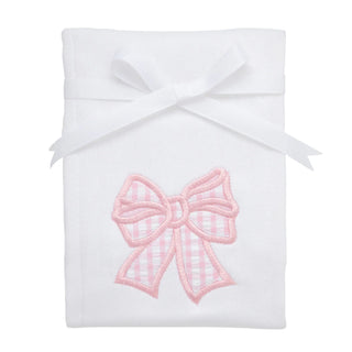 Single Appliqued Burp- Pink Bow