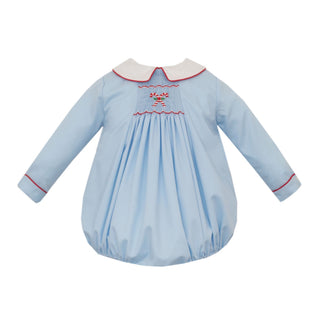 Boys Smocked Long-sleeve Bubble - Candy Canes