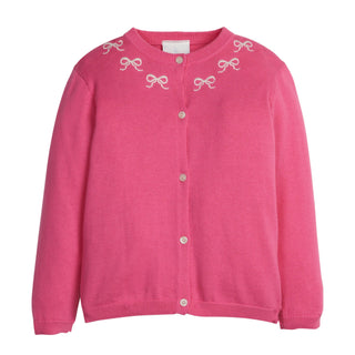 Embroidered Essential Cardigan - Pink Bows