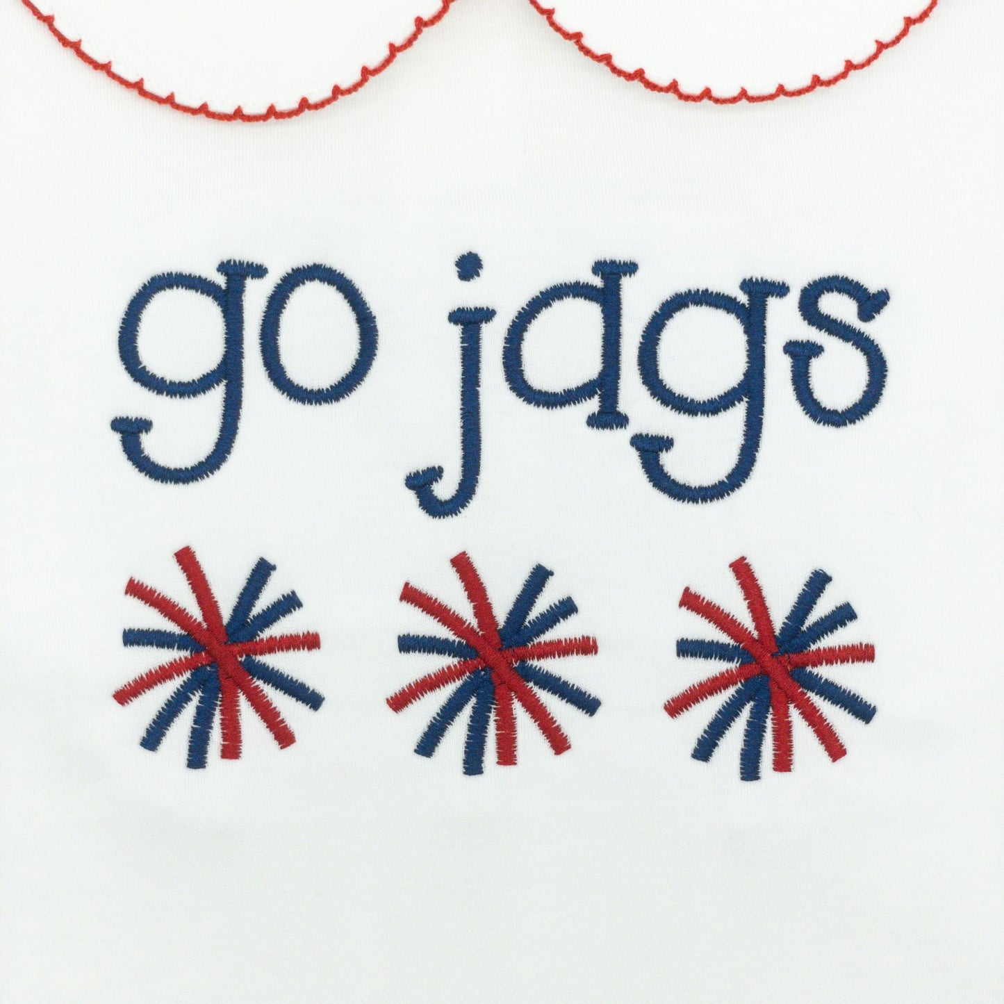 Go Jags Monogram in Junior with Pom Pom Mini Trio Design