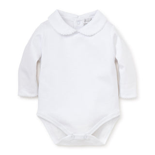 Long-sleeve Collared Bodysuit with Picot Trim (Pima)