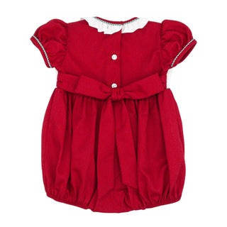 Girls Christmas Trees Smocked Bubble