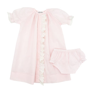 Classic Ruffle Daygown with Diaper Cover - Pink