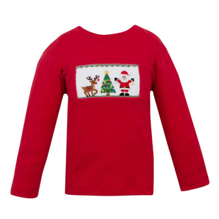 *PRE-ORDER* Boys Smocked Long Sleeve T-shirt - Christmas