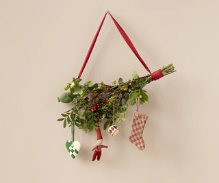 Stocking Ornament, Checker - Red