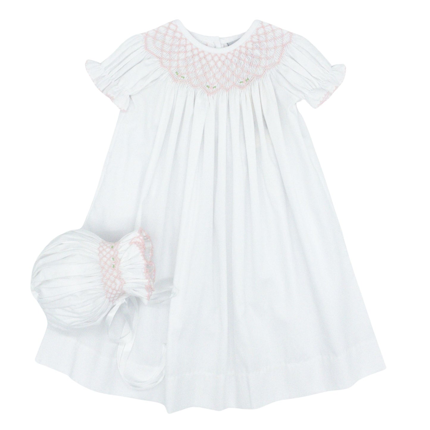 White Smocked Daygown & Bonnet